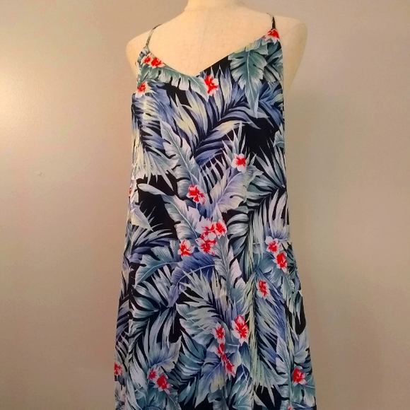 NWT Francesca's Hawaiian print slip dress, L - Picture 1 of 8
